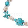 Starfish & Turtle Natural Freshwater Shell Beads Stretch Bracelets for Women BJEW-JB11922-01-3
