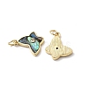 Brass Micro Pave Cubic Zirconia Pendants KK-K384-22B-G-2