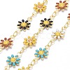 Handmade Brass Enamel Link Chains CHC-I035-13G-01-1