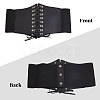 PU Leather Wide Elastic Corset Belts with Alloy Findings AJEW-WH0518-51-2