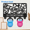 Wood & Iron Wall Mounted Hangers HJEW-WH0055-227-4