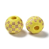 Wood Laser Engraved Tartan Beads WOOD-I011-01A-04-1
