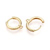 Brass Micro Pave Cubic Zirconia Hoop Earring Finding KK-N261-51B-G-2