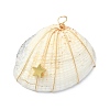 Natural Clam Shell Copper Wire Wrapped Pendants PALLOY-JF02056-02-2