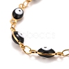 Enamel Horse Eye Link Chains Bracelet BJEW-P271-05G-3