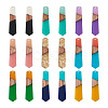 18Pcs 9 Styles Resin & Walnut Wood Pendants RESI-BT0001-25-2