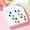 Natural & Synthetic Mixed Gemstone Round Beads Dangle Earrings EJEW-JE05377-3