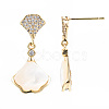 Brass Micro Pave Clear Cubic Zirconia Dangle Stud Earring KK-S356-353-NF-2