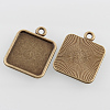 Square Alloy Pendant Cabochon Settings X-PALLOY-N0088-04AB-NF-2