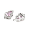 Brass Micro Pave Cubic Zirconia Links Connector Charms KK-K351-77P-05-2