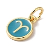 Real 18K Gold Plated Brass Enamel Charms KK-L216-001G-J05-2