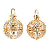Rack Plating Brass Cage Pendants KK-Q402-01KC-1