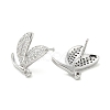 Rack Plating Brass Micro Pave Clear Cubic Zirconia Stud Earrings EJEW-M260-17P-2