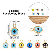 36Pcs 6 Colors Handmade Evil Eye Lampwork Charms FIND-AR0002-02-2