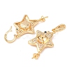 Brass Micro Pave Cubic Zirconia Star Peg Bails KK-A279-01G-2