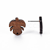 Walnut Wood Stud Earring Findings WOOD-S054-51-4