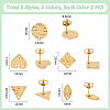 20Pcs 10 Style 304 Stainless Steel Stud Earring Findings STAS-UN0054-86-3