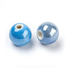 Glazed Porcelain Beads PORC-D001-14mm-M-2
