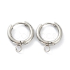Tarnish Resistant 201 Stainless Steel Huggie Hoop Earring Findings STAS-P283-01B-P-1