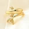 Dolphin Brass Cuff Rings for Women RJEW-Z085-01G-02-1