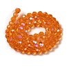 Electroplate Transparent Glass Beads Strands EGLA-A035-T8mm-L05-2
