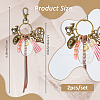 2Pcs Horse Theme Alloy & Glass & Acrylic Pendant Decorations HJEW-FH00082-2