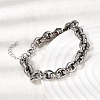 304 Stainless Steel Link Chain Bracelets for Women BJEW-P388-01P-3