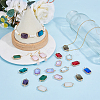 24Pcs 12 Colors Alloy Faceted Glass Connector Charms FIND-FI0001-08A-6