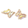 Brass Pave Faceted Glass Connector Charms FIND-Z020-04P-2