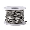 Tarnish Resistant 304 Stainless Steel Ball Chains CHS-A002B-2.4mm-3