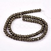 Natural Pyrite Beads Strands G-L051-6x4mm-01-1