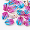 Spray Painted Natural Cowrie Shell Beads X-SHEL-S274-01-2
