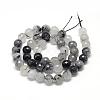 Natural Black Rutilated Quartz Beads Strands G-R447-6mm-03-2