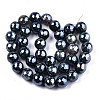 Electroplate Natural Agate Beads Strands G-T131-55-27-2
