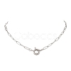 304 Stainless Steel Paperclip Chain Necklaces for Women NJEW-JN06034-02-3