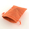 Polyester Imitation Burlap Packing Pouches Drawstring Bags ABAG-R004-14x10cm-02-3