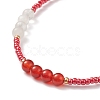 Natural Carnelian Beaded Necklaces for Women NJEW-JN03984-4