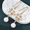 Brass Micro Pave Clear Cubic Zirconia Dangle Stud Earrings EJEW-F362-08G-3