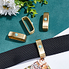 4Pcs 2 Style Brass with Synthetic Turquoise Loop Keepers KK-WR0001-08-4