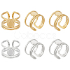 6Pcs 2 Colors 304 Stainless Steel Open Cuff Ring Components STAS-UN0056-76-1