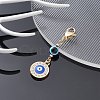 Evil Eye Alloy Enamel with Rhinestone Pendant Decoration HJEW-JM01040-01-2