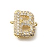 Brass Micro Pave Cubic Zirconia Letter Links X-KK-I717-04B-1
