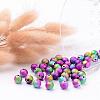 Colorful Round Spray Painted Acrylic Beads Mix X-PB25P9284-3