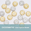 DICOSMETIC 20Pcs 2 Colors Brass Micro Pave Cubic Zirconia Bead Spacers ZIRC-DC0001-17-3