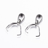 Tarnish Resistant 304 Stainless Steel Pendant Pinch Bails STAS-G179-08P-1
