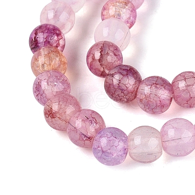 Ombre Effect Dyed Crackle Glass Beads Strands GLAA-Q106-01A-B22-1