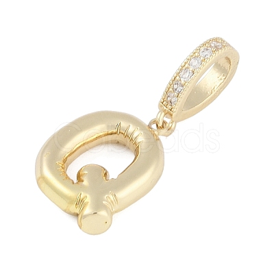 Brass Micro Pave Clear Cubic Zirconia Pendants KK-M289-01Q-G-1