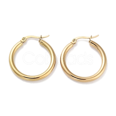 Ring 304 Stainless Steel Hoop Earrings for Women Men EJEW-B049-01B-G-1