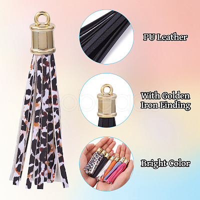 PU Imitation Leather Tassel Pendants FIND-TA0005-07B-1