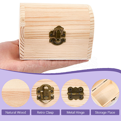 1Pc Unfinished Wooden Storage Box WOCR-SP0001-02-1